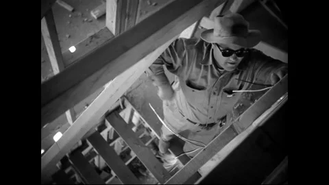Blind Electrician Working At Construction Site Stock Footage 102913091