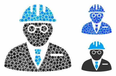 Blind engineer Composition Icon of Circle Dots Illustrazione stock