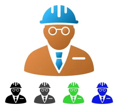 Blind Engineer Flat Gradient Icon Stock Illustration