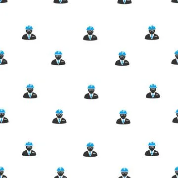 Blind Engineer Flat Vector Seamless Pattern イラスト素材