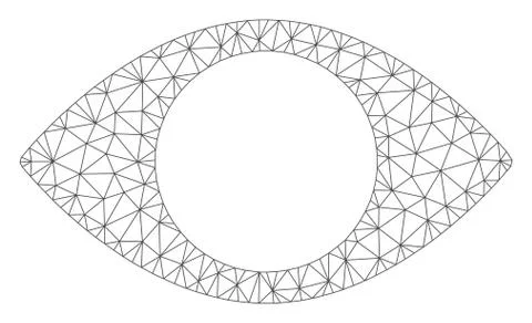 Blind Eye Vector Mesh 2D Model Illustrazione stock