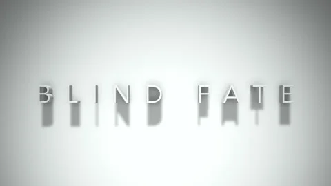 Blind fate 3D title animation with shadows on a white background Stock Footage 297514003