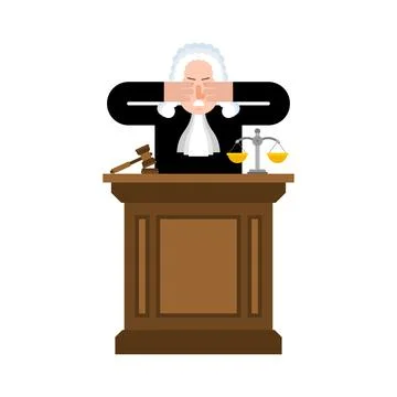 Blind judge. Magistrate doesn't see. bribery justice Stock Illustration