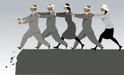 Blind leads blind Stock Illustration