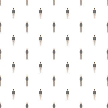 Blind man with a cane seamless repeating pattern Stock Illustration