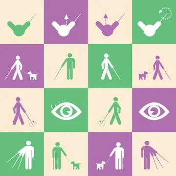 Blind man symbol Stock Illustration