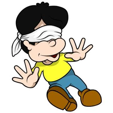 Blind man's buff Stock Illustration