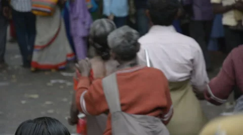 Blind men walking together Stock Footage 47460622
