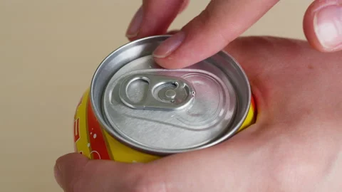 Blind person opening bottle using his fingers, poorly seeing man or woman opens Stock Footage 156520562