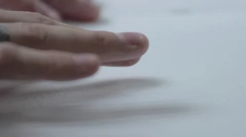 A blind person reading something - close up Stock Footage 61587287