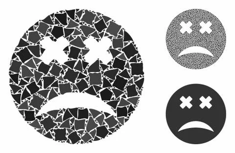 Blind smiley Composition Icon of Joggly Pieces 스톡 일러스트