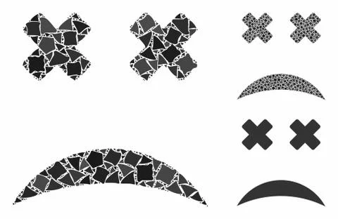Blind smiley Composition Icon of Tuberous Elements 스톡 일러스트