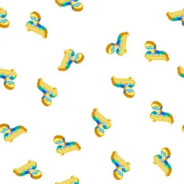 Blind testing isometric icon seamless pattern Stock Illustration