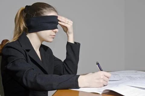 Blindfold Decisions Stock Photos
