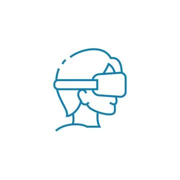 Blindfold games linear icon concept. Blindfold games line vector sign, symbol Stock Illustration