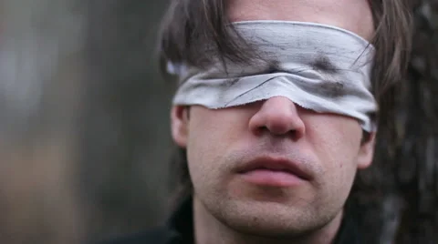 Blindfolded man, Stock Video