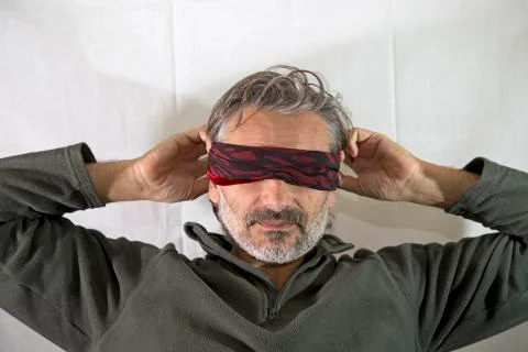 .blindfolded man Stock Photos