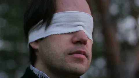 Blindfolded man. Terrorism. 스톡 동영상 52849170