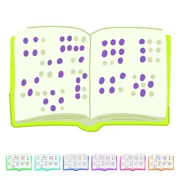 Blindness braille textbook vector cartoon graphic Stock Illustration