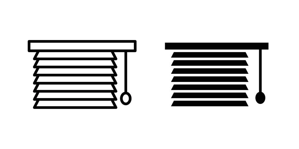 Blinds icon silhouette vector set. thin line pack Illustrazione stock