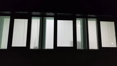 Blinds on office windows Video stock 313343065