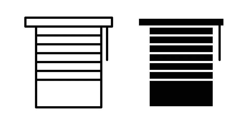 Blinds open icon vector, symbol, logo illustrations Stock Illustration