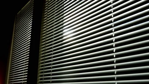 Blinds Open While Camera Pans Slow Motion Stock Footage 220315462