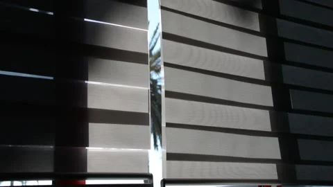Blinds swaying in the wind at the window Stock-Footage 155865107