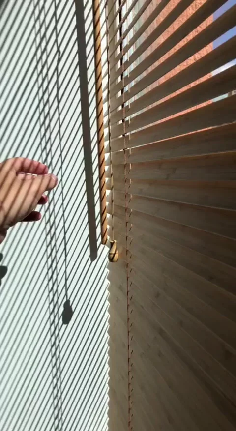 Blinds On A Window Being Opened 库存影片 203898939