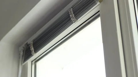 Blinds on Window Stock Footage 46111297