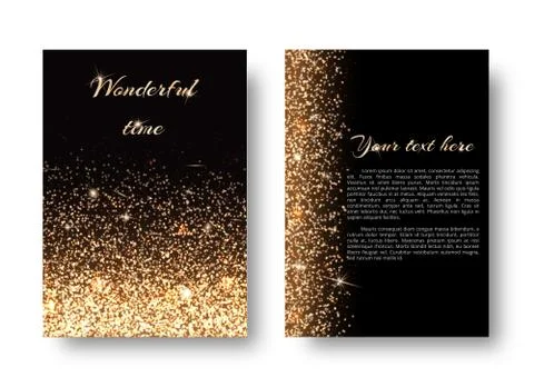 Bling background with gold lights Stock Illustration