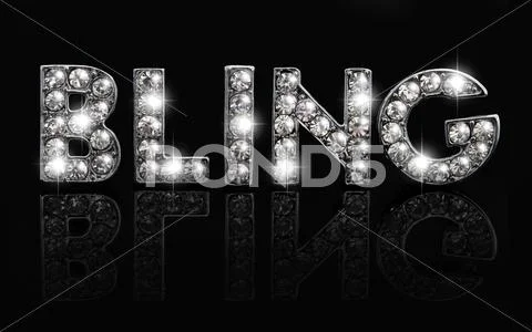 Bling on black Stock Photos
