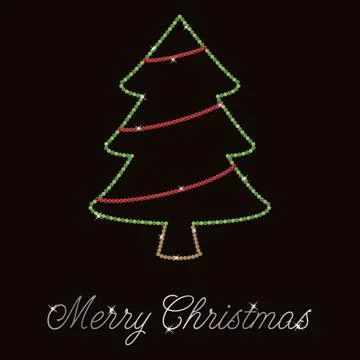 Bling Christmas tree card in vector format. Illustrazione stock