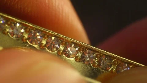 Bling up close gold diamonds Stock Footage 75209102