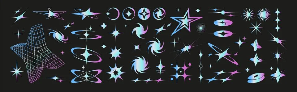 Bling shape collection Illustrazione stock