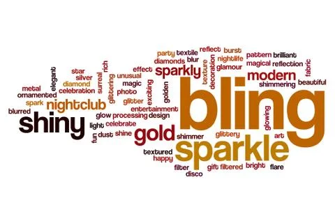 Bling word cloud concept Illustrazione stock