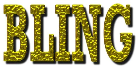 Bling Word in Gold Illustrazione stock