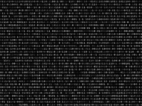 Blink binary code screen black Stock Illustration