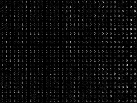 Blink binary code screen black 库存插图