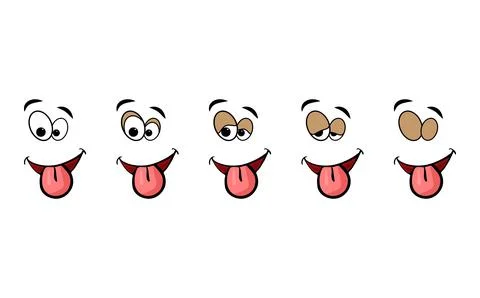 Blink eye animation step. Human cartoon face with blinking eyeball. Vector il Stock Illustration