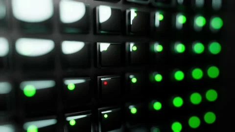Blink red led basadata machine learning rack store Vídeos de archivo 249910319