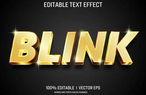 Blink vector 3d text effect with modern style design Stock Illustration