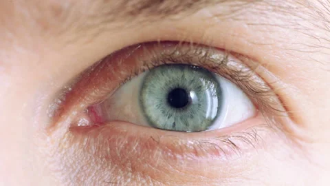 Blink, vision and face with sight and eye for retina health, optometry and lens Stock Footage 336685775