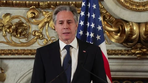 Blinken assures that it is "very close" to an agreement for the liberation of ho Stock Footage 297312735