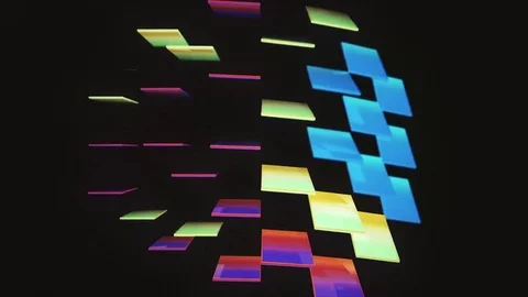 Blinking 3D gradient multicolored bouncing blocks loop Stock Footage 79315995