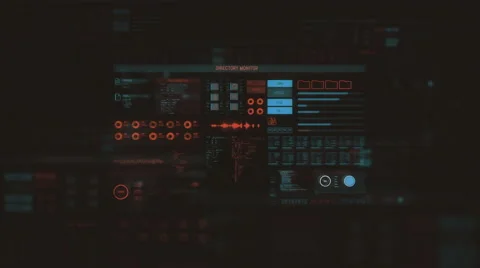 Blinking and flashing futuristic computer inerface of data storage system Video stock 65761755