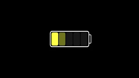 Blinking Battery Indicator Animation, Low Battery Alert with Blinking Bars Stock Footage 314102462