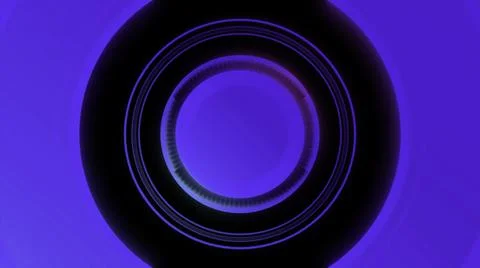 Blinking black rings on a blue background, seamless loop. Design. Sound Stock Illustration