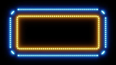 Blinking blue and yellow frame 3d render. Design element for presentations, Stock Footage 332177071