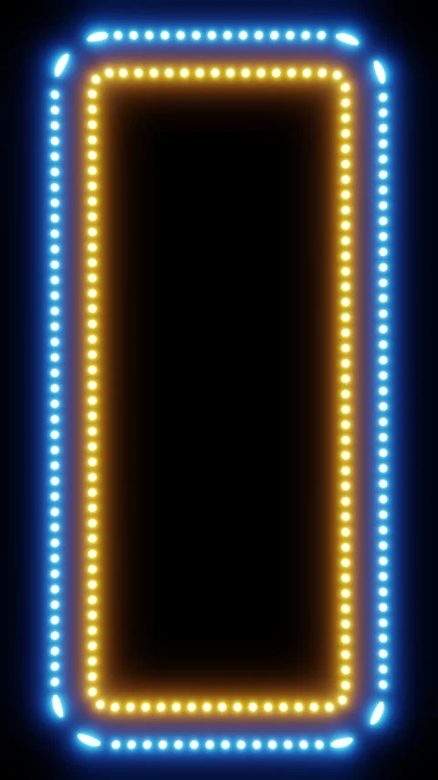 Blinking blue and yellow frame vertical 3d render. Design element for Stock Footage 332177374